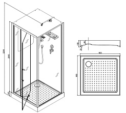 Esbano Душевая кабина EST-RASPA-90 90x90 профиль чёрный – фотография-5